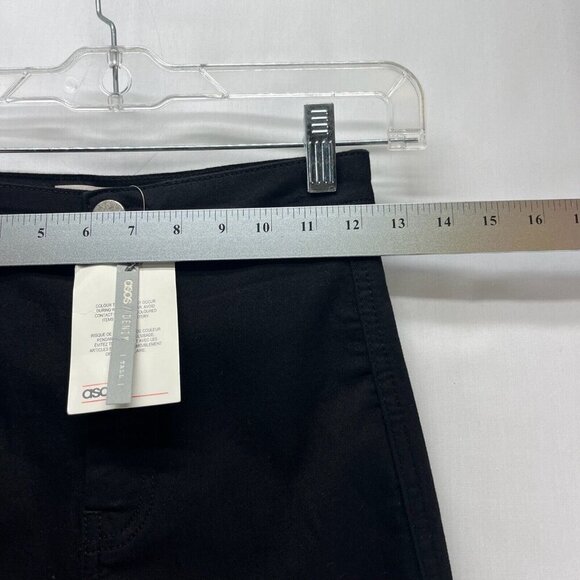 Asos Denim Skinny Jeans Womens Sz 26/38 US 4 Tall Streth High Rise Stretch Black - Picture 9 of 10